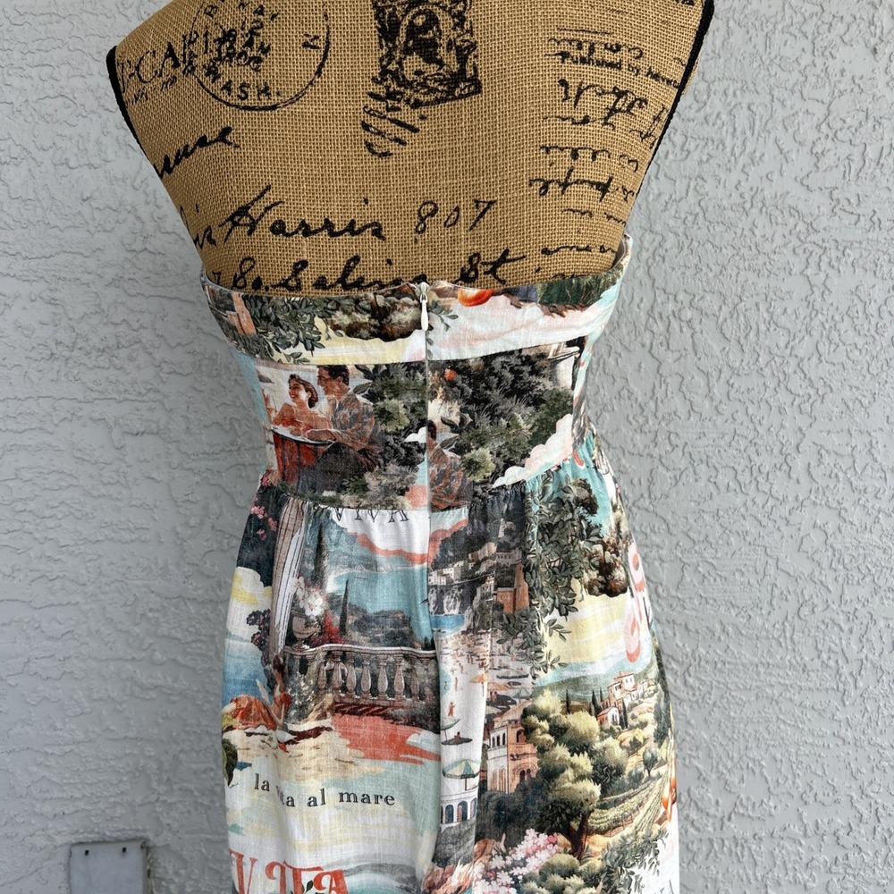 Italian Scenic Print Halter Sundress - Picture 5 of 12